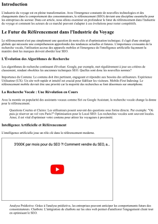 Le Futur du Référencement dans l'Industrie du Voyage