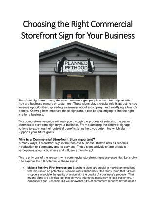 Choosing the Right Commercial Storefront Sign for Your Business