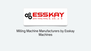 Milling Machine Manufacturers