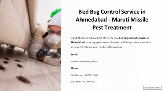 Bed Bug Control Service in Ahmedabad - Maruti Missile Pest Treatment