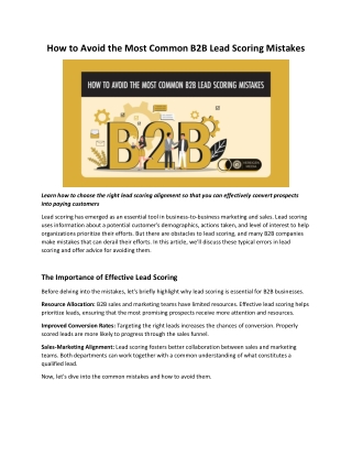 How to avoid the most common B2B lead scoring mistakes