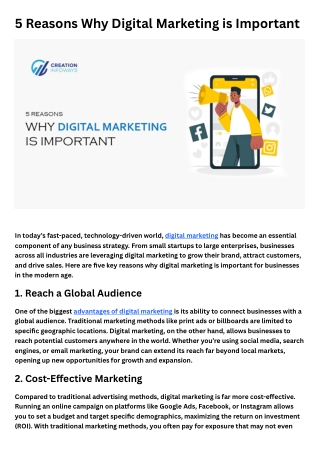 5 Reasons Why Digital Marketing is Important