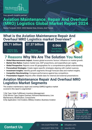 Aviation Maintenance, Repair And Overhaul (MRO) Logistics Global Market Report 2