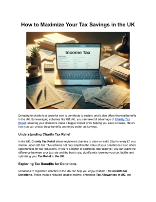 How to Maximize Your Tax Savings in the UK