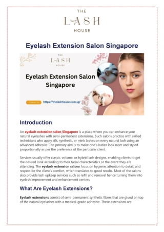 Eyelash Extension Salon Singapore