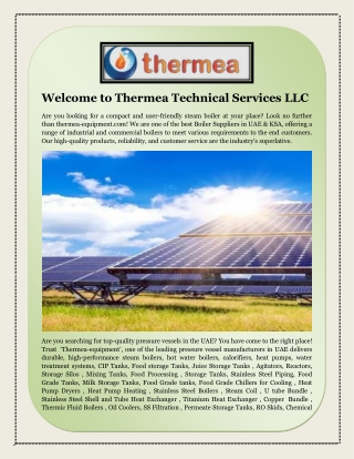 Welcome to Thermea Technical Services LLC