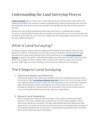 Understanding the Land Surveying Process