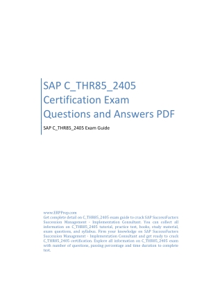 SAP C_THR85_2405 Certification Exam Questions and Answers PDF