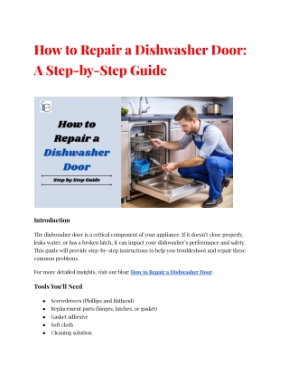 How to Repair a Dishwasher Door_ A Step-by-Step Guide