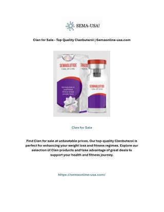 Clen for Sale - Top Quality Clenbuterol | Semaonline-usa.com