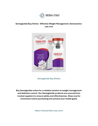 Semaglutide Buy Online - Effective Weight Management | Semaonline-usa.com