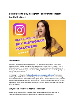 Best Places to Buy Instagram Followers for Instant Credibility Boost