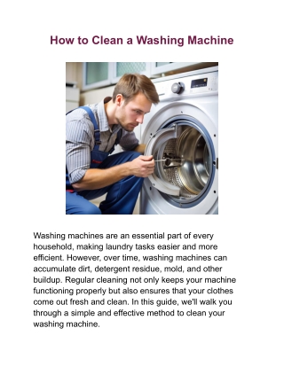 How to Clean Washing Machine