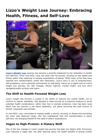 Lizzo’s Weight Loss Journey_ Embracing Health, Fitness, and Self-Love