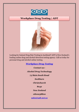 Workplace Drug Testing | ADT