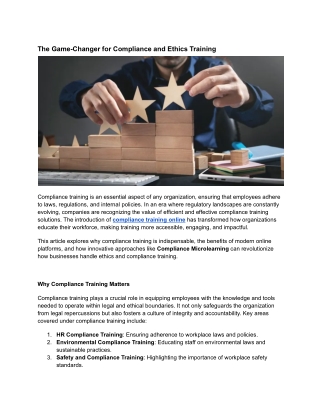 Gamechanger for compliance
