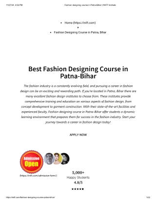 Best Fashion designing course in Patna,