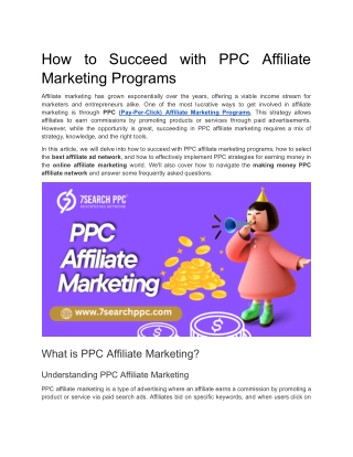 How to Succeed with PPC Affiliate Marketing Programs