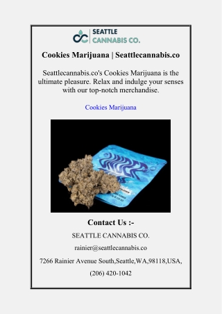 Cookies Marijuana | Seattlecannabis.co