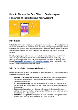 How to Choose the Best Sites to Buy Instagram Followers Without Risking Your Account