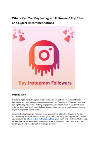 Where Can You Buy Instagram Followers