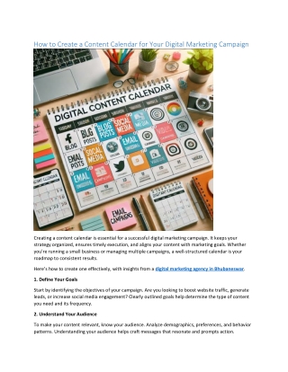 How to Create a Content Calendar for Your Digital Marketing Campaign