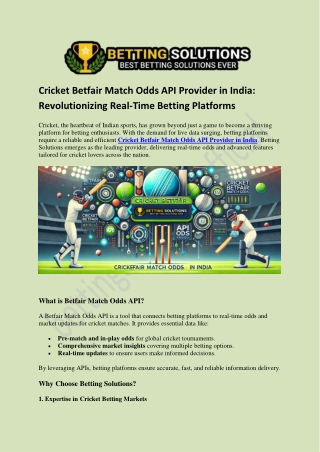 Cricket Betfair Match Odds API Provider in India
