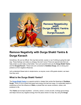 Remove Negativity with Durgaji Kavach & Durga Shakti Yantra