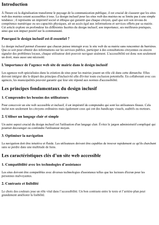 Le design inclusif pour les sites web des mairies