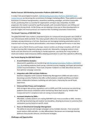 Market Forecast B2B Marketing Automation Platforms (B2B MAP) Tools