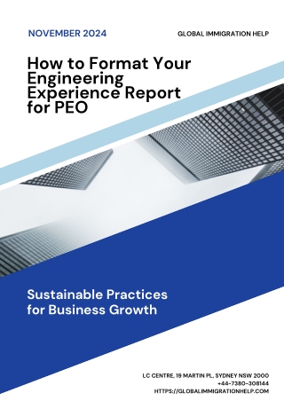 How to Format Your Engineering Experience Report for PEO