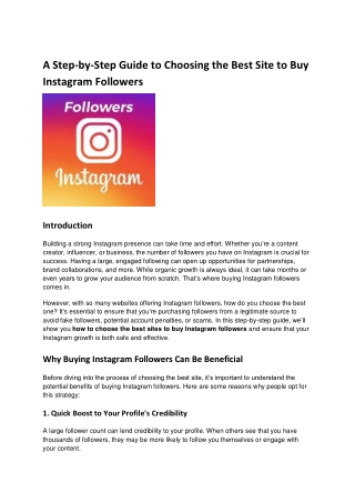 A Step-by-Step Guide to Choosing the Best Site to Buy Instagram Followers