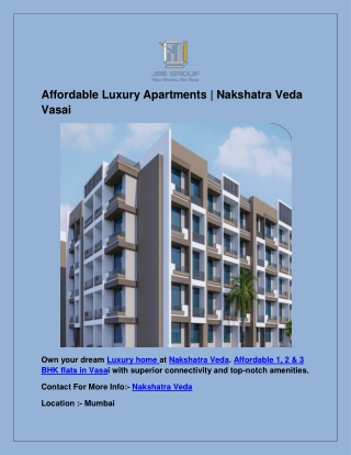 Affordable Luxury Apartments | Nakshatra Veda Vasai