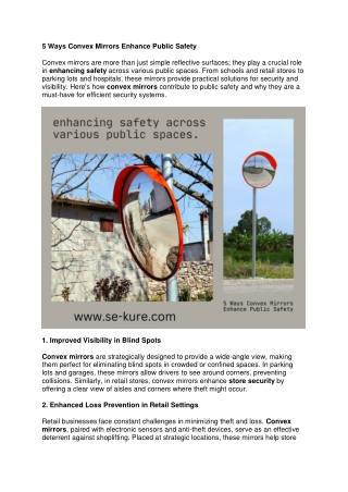 5 Ways Convex Mirrors Enhance Public Safety