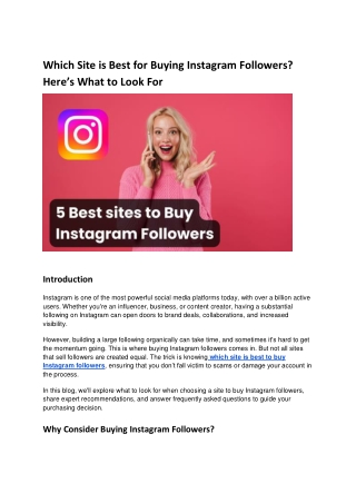 Which Site is Best for Buying Instagram Followers