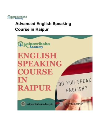 “English Speaking Course in Raipur: Master Fluency and Confidence with us"