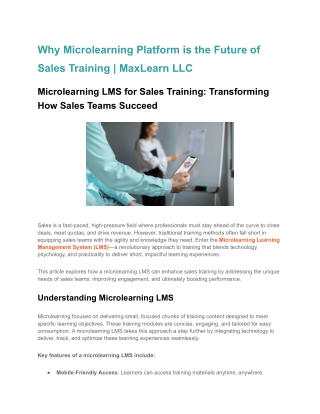 Why Microlearning Platform is the Future of Sales Training _ MaxLearn LLC