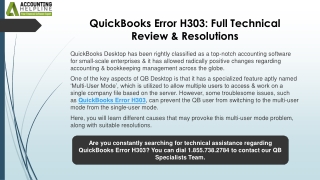 Simple ways to fix QuickBooks Error Code H303
