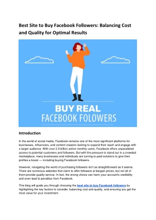 Best Site to Buy Facebook Followers_ Balancing Cost and Quality for Optimal Results