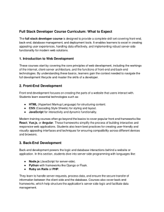 Full Stack Developer Course in Hyderabad