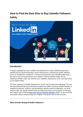 How to Find the Best Sites to Buy LinkedIn Followers Safely