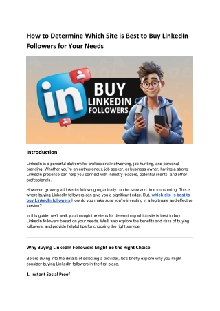 How to Determine Which Site is Best to Buy LinkedIn Followers for Your Needs