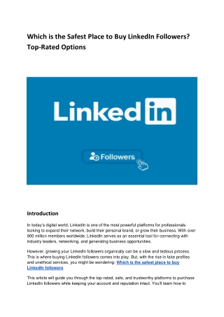 Which is the Safest Place to Buy LinkedIn Followers