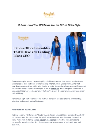 10 Boss Looks That Will Make You the CEO of Office Style