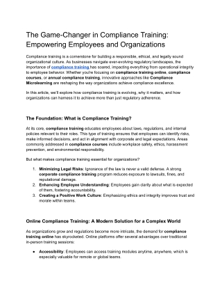 How is Microlearning a Game-Changer for Compliance & Ethics Training in US Organ