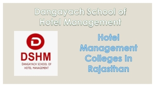 Hotel Management Colleges In Rajasthan