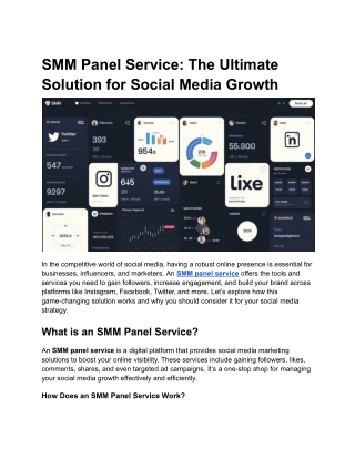 SMM Panel Service_ The Ultimate Solution for Social Media Growth