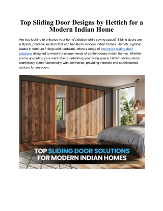 Top Sliding Door Designs by Hettich for a Modern Indian Home