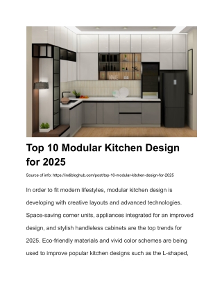 Top 10 Modular Kitchen Design for 2025