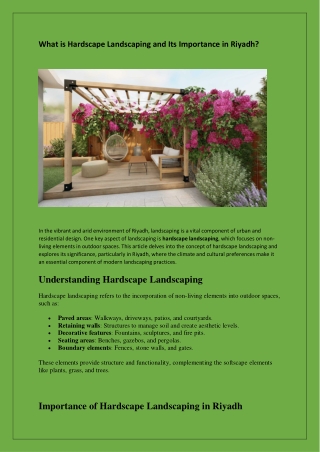 What is Hardscape Landscaping and Its Importance in Riyadh